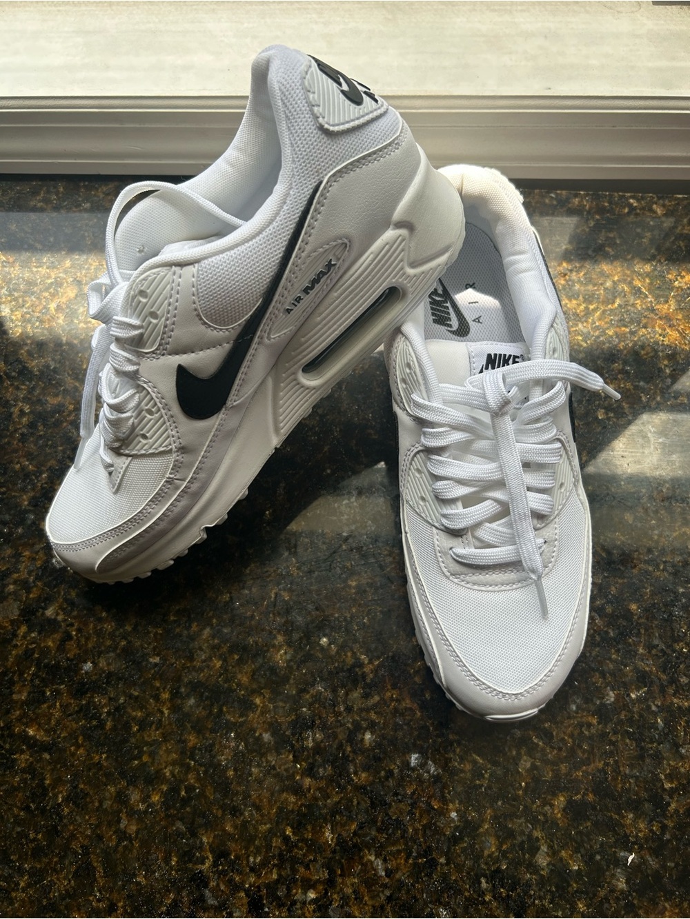 Nike Air max 90  Women’s White with Black Swoosh Sneakers